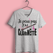 TEE-SHIRT FEMME " JE PEUX PAS J'AI CLARINETTE" 