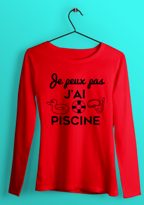 TEE-SHIRT MANCHES LONGUES JE PEUX J'AI PISCINE