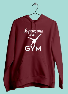 SWEAT "JE PEUX PAS J'AI GYM" (POUTRE)