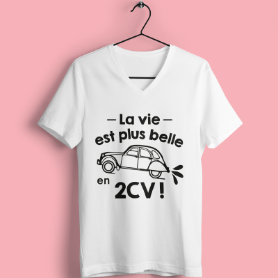 T-SHIRT "LA VIE EST PLUS BELLE EN 2CV"