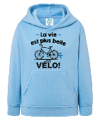 SWEAT ENFANT " LA VIE EST PLUS BELLE EN VÉLO"