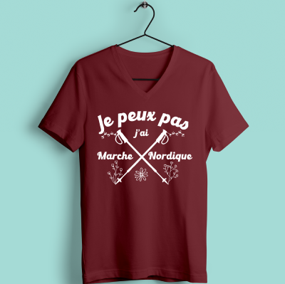 TEE-SHIRT "JE PEUX PAS J'AI MARCHE NORDIQUE"