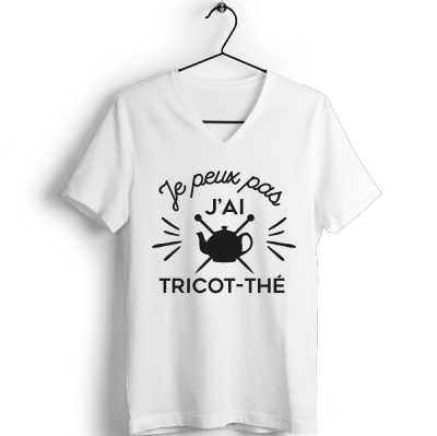 TEE-SHIRT " JE PEUX PAS J AI TRICOT-THÉ "