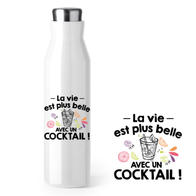 BOUTEILLE ISOTHERME "LA VIE EST PLUS BELLE AVEC UN MOJITO"