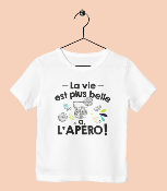 TEE SHIRT "LA VIE EST PLUS BELLE À L'APÉRO"