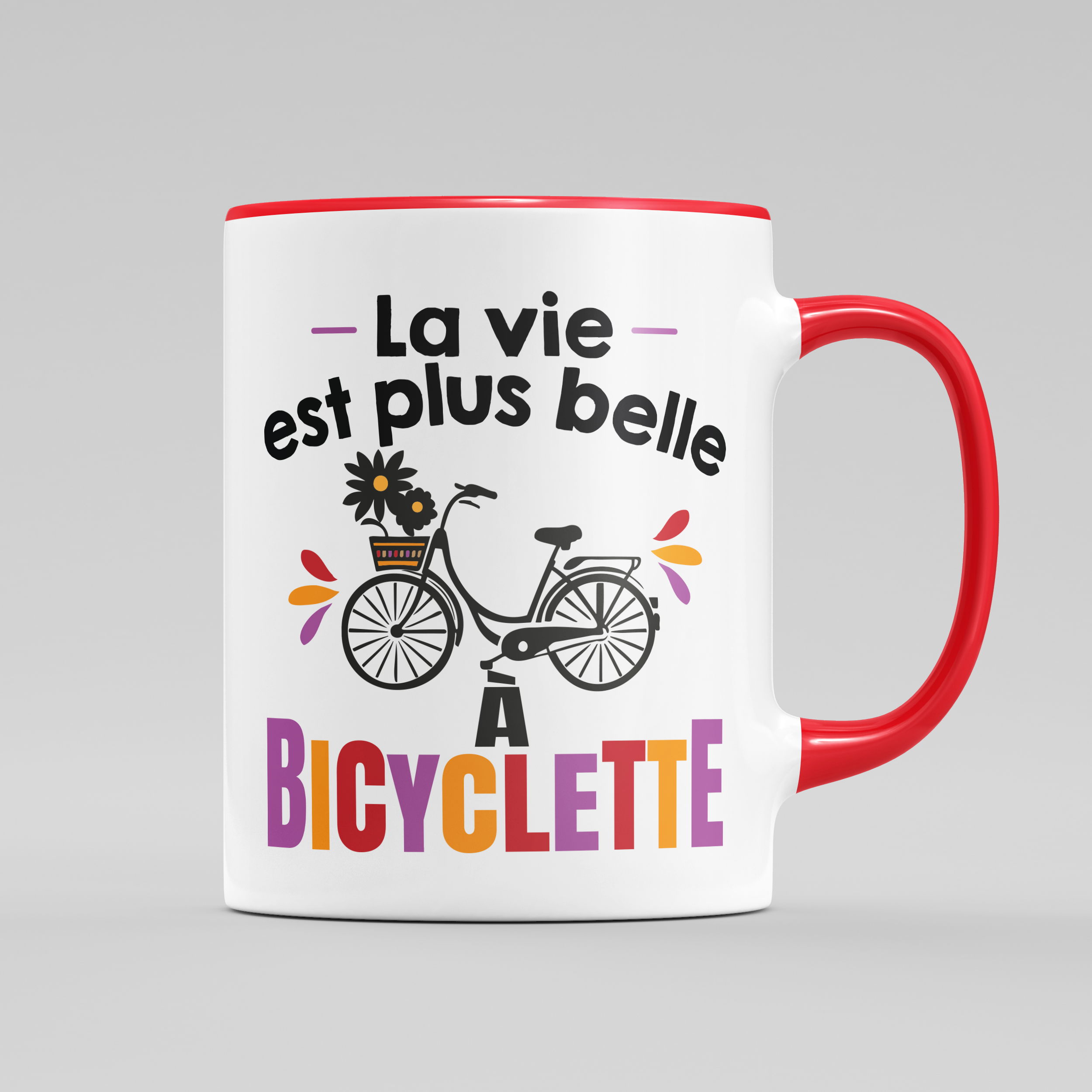 MUG "LA VIE EST PLUS BELLE A BICYCLETTE"