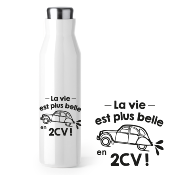 BOUTEILLE ISOTHERME "LA VIE EST PLUS BELLE EN 2CV"