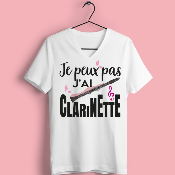 TEE-SHIRT FEMME " JE PEUX PAS J'AI CLARINETTE" 