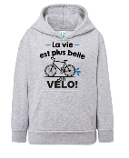 SWEAT ENFANT " LA VIE EST PLUS BELLE EN VÉLO"