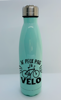 BOUTEILLE ISOTHERME "JE PEUX PAS J'AI VÉLO"