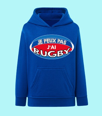 SWEAT ENFANT " JE PEUX PAS J'AI RUGBY"